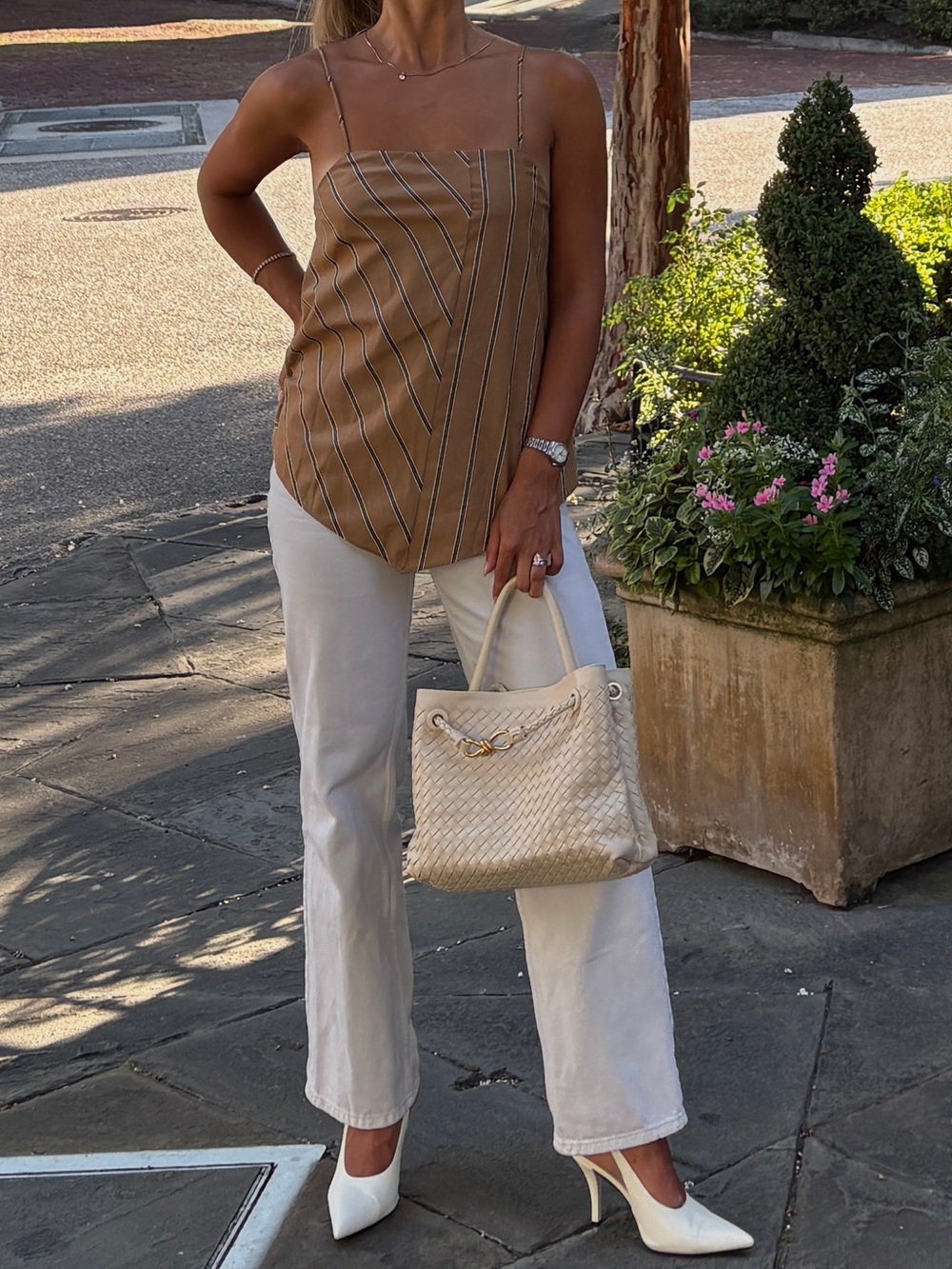 Brown Shoulder Top Open Back
